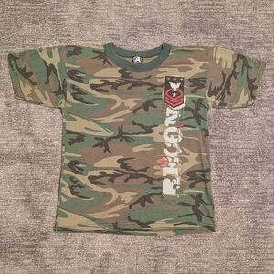 Vintage Y2K Tension Disorder Camo Recon Kids T-Shirt - Large